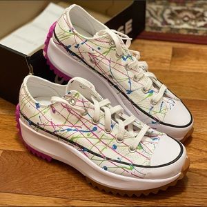 Converse Run Star Hike High Splatter Pain design huge spiked platforms